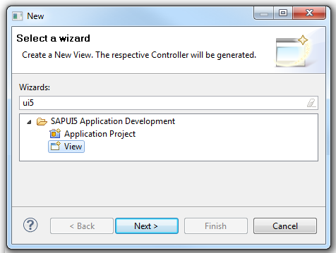 SAPUI5 ApplTools Create View Wizard 1