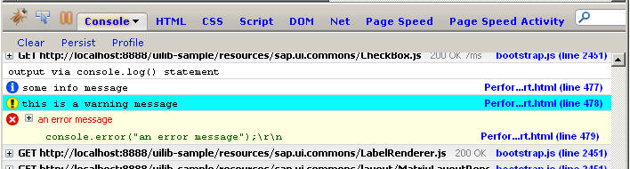 SAPUI5 Troubleshooting Logging Console SAPUI5 Troubleshooting Logging Console